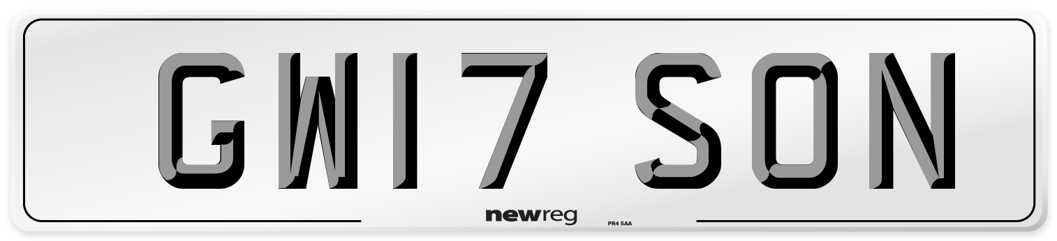 GW17 SON Number Plate from New Reg